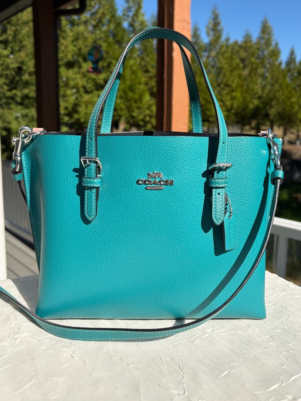 COACH Mollie Tote 25 In Turquoise C4084